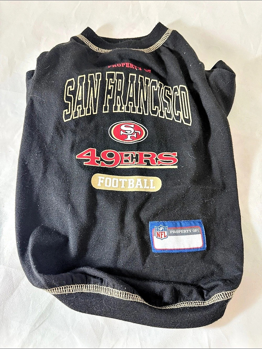 NFL San Francisco 49ers Football pet shirt Black & Red Pet Shirt - Small